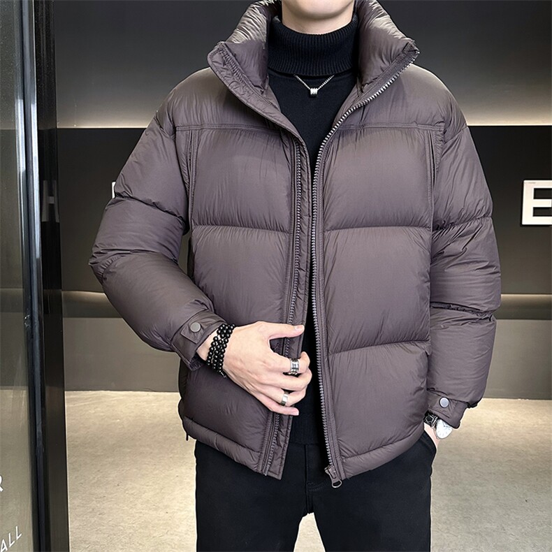 90%标白鸭绒 2025冬季高品质无胆穿刺宽松羽绒服外套M675-P360图片