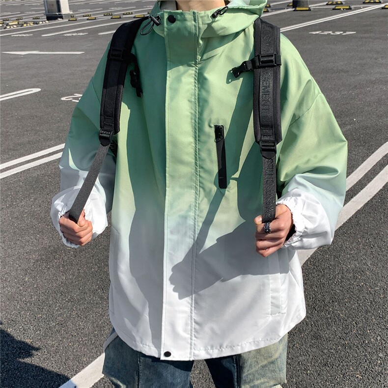 2025平铺山系防水冲锋衣大码M-5XL渐变色夹克男JK77088P85控128，男装夹克，星座227-7