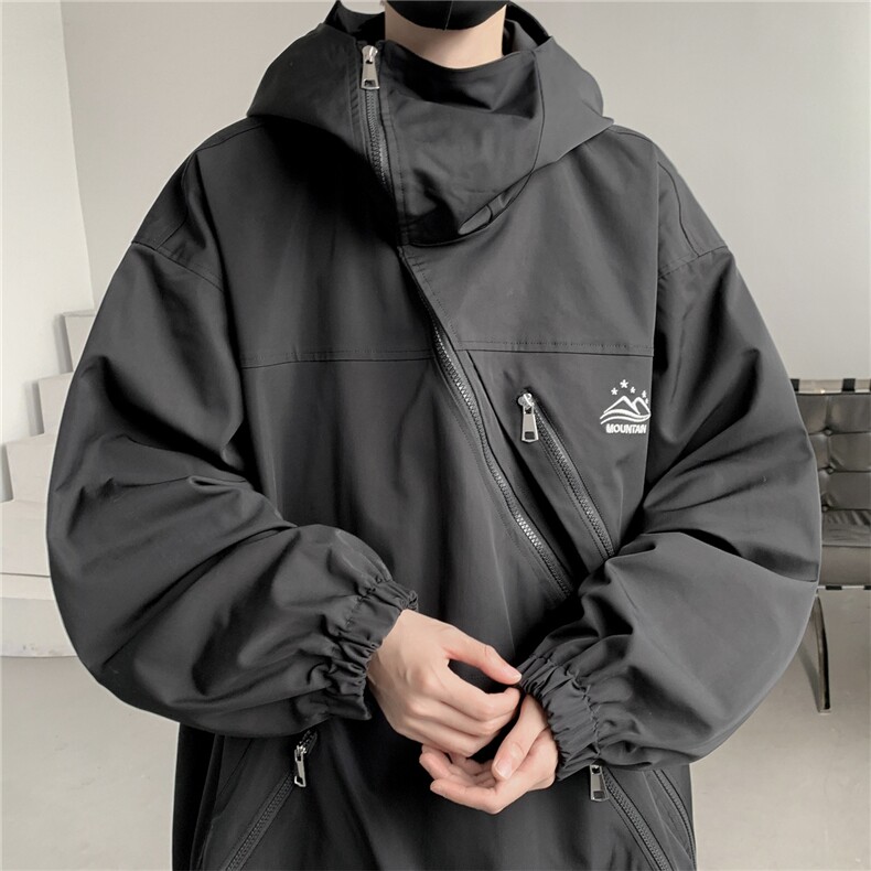 高品质防水连帽冲锋衣斜门襟外套夹克cwy233-P85控118,男装夹克,电商B370