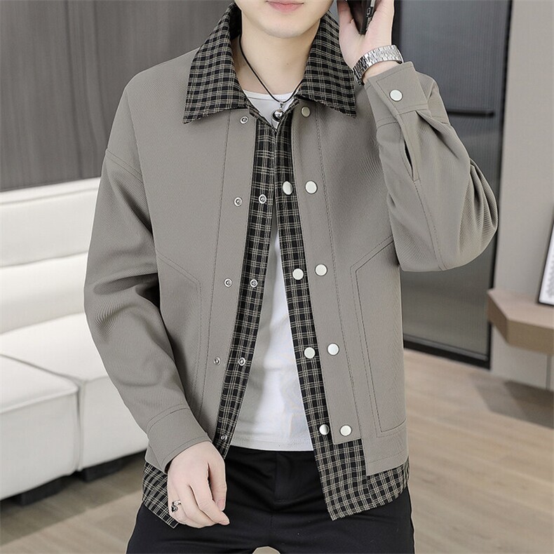507A-JK258-P1052025春季时尚青年百搭假两件夹克外套,男装夹克,星座507A（原星座306B-2）