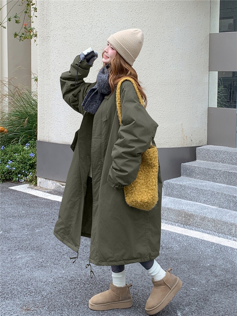 加厚保暖派克服女冬韩系减龄长款宽松外套,女装派克服,浙宝237