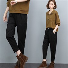 三年不下架(2024年新款)秋冬春时尚休闲裤女牛津松紧带小脚长裤女，女装休闲裤，璐依舞