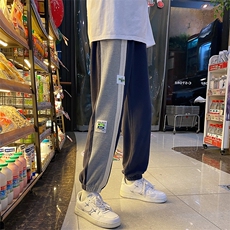 特P25春秋季长裤子华夫格卫裤男束脚裤子港风拼接运动裤K2208，男装休闲裤，电商B370