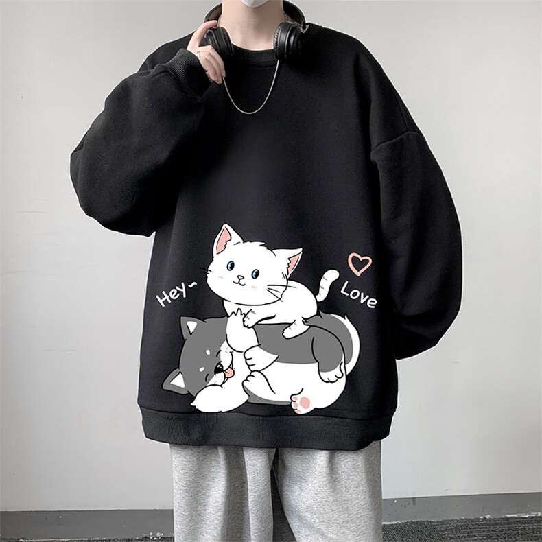 S6300-P28秋季圆领卫衣男大码韩版宽松长袖外套,男装卫衣,电商A040