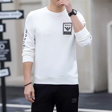 圆领卫衣长袖T恤男2023年春季新款中年男士内搭打底衫春装上衣服，男装卫衣，电商B212（原钱塘6029）