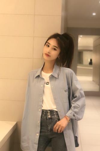 ZCL2103春季新款时尚潮流牛牛韩版衬衫,女装衬衫,L·H·X