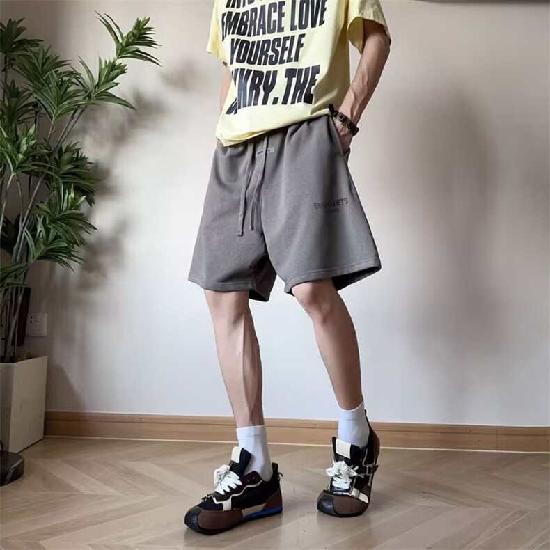 夏季新款美式短裤男潮牌薄款设计感小众宽松大码运动休闲五分裤子,男装牛仔裤,四季星座505
