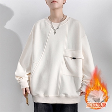 加绒加厚M-8XL休闲圆领拼接卫衣男6081加绒-P52，男装卫衣，星座209