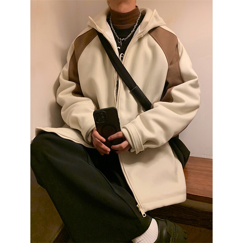 撞色棉衣毛呢外套加厚夹克棉袄港风棉服日系1016-1W88P128K158,男装夹克,星座1016-1（原电商B408-1）