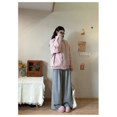 网图羊羔毛毛领棉服派克服男女冬季2025新款立领工装棉衣外套P78，男装棉衣，电商C306-1