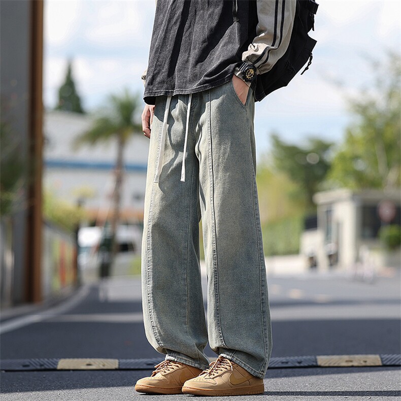 加绒加厚水洗高街直筒牛仔裤KZ67JRP50,男装牛仔裤,电商D325