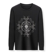 正品新款男士春秋季时尚套装圆领卫衣印花商务休闲长裤中年两件套，男装休闲套装，电商B212（原钱塘6029）
