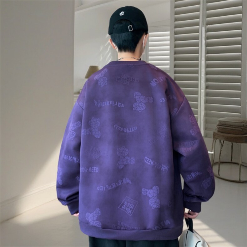 卫衣男青年春秋长袖青少年潮流休闲宽松学生打底衫WY3411-P55,男装T恤,星座1105-3