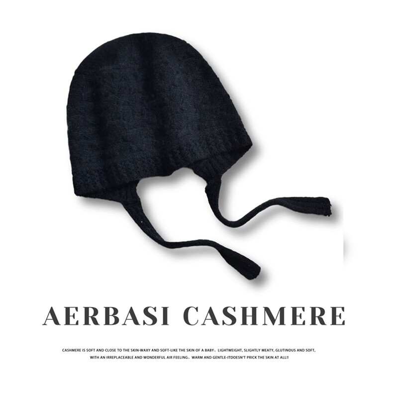 时尚保暖羊绒蝴蝶结小辫帽秋冬必备优雅女士配饰，帽子，蒙娇羊绒