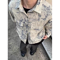 扎染刺绣牛仔外套男春秋美式高级感痞帅夹克重工正肩上衣J32，男装夹克，星座1116A（原606A-3）