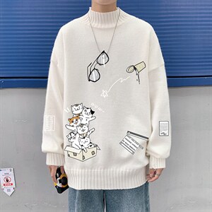 M18115-P45加绒款-P65半高领毛衣男士大码针织衫男毛线衣男，男装针织衫/毛衣，电商A040