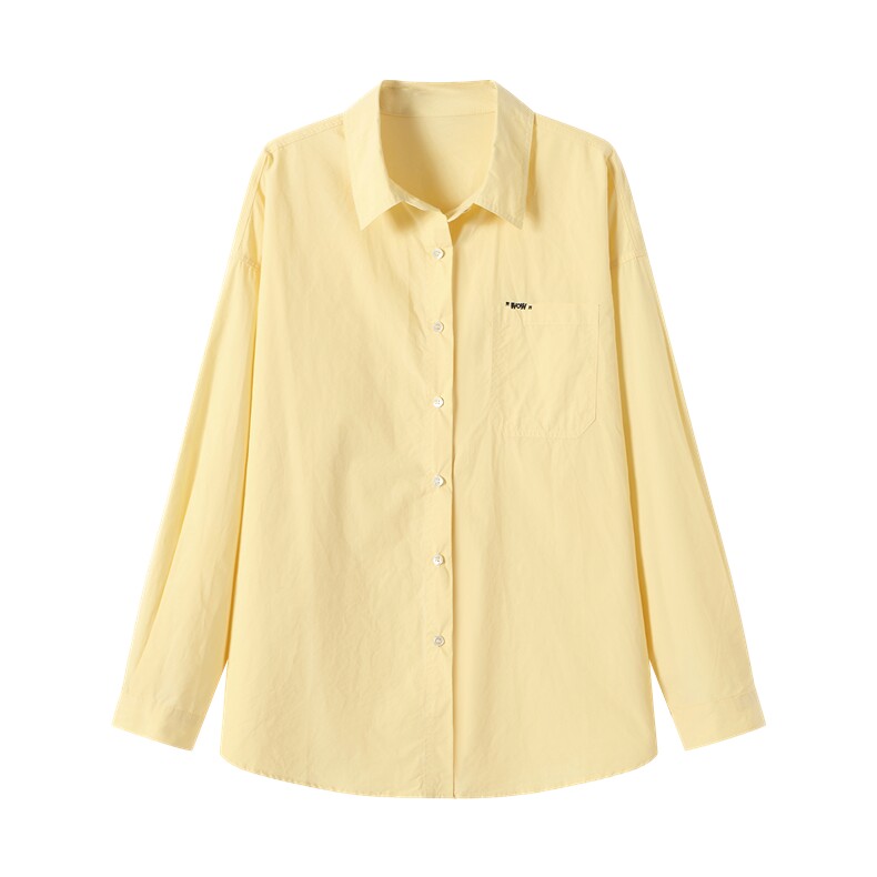 2026春夏新款蓝衬衫女宽松显瘦元气少女感衬衣韩版松弛感慵懒风，女装衬衫，艾米