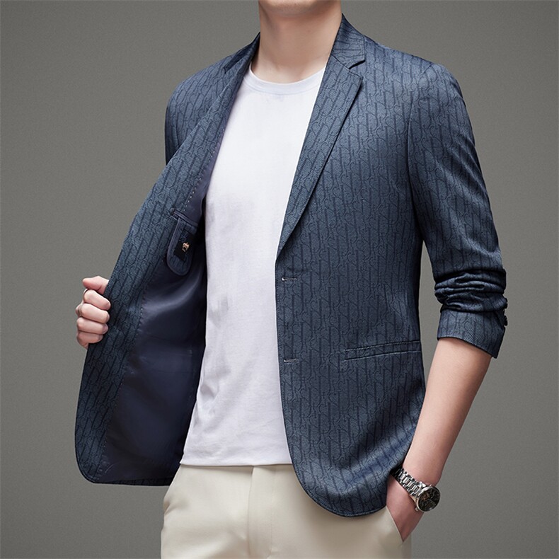 正品西服男装2023春秋季新款休闲中年韩版潮流上衣男士外套,男装风衣,电商B212（原钱塘6029）