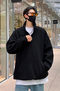 360克重磅冲锋衣内胆半拉链翻领POLO衫高领卫衣男WY77077P65控88图片