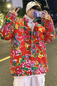MY207风盘扣加厚保暖东北大花棉衣外套大码男女特色花棉袄潮图片