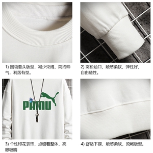 S6227-P28 秋季圆领卫衣男大码韩版宽松长袖外套 网格图片