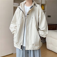 冲锋衣夹克男女韩版潮流宽松百搭帅连帽2024秋冬ins外套W6110-P57，男装夹克，星座412-2