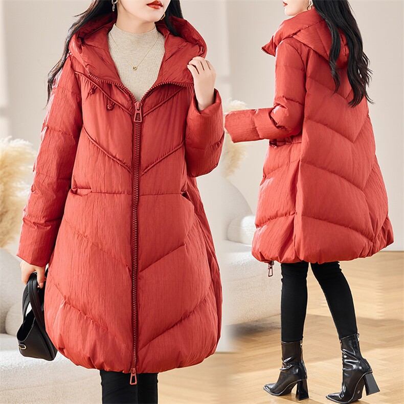 2024年冬季女装新款连帽斗篷型纯色通勤新g标90白鸭绒羽绒服，女装羽绒服，初闻兮