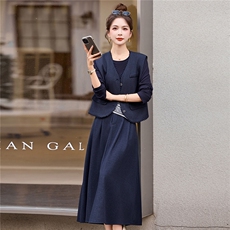轻熟风初秋穿搭时尚套装女高质感马甲+T+半身裙三件套，女装套装/套裙，英标秀