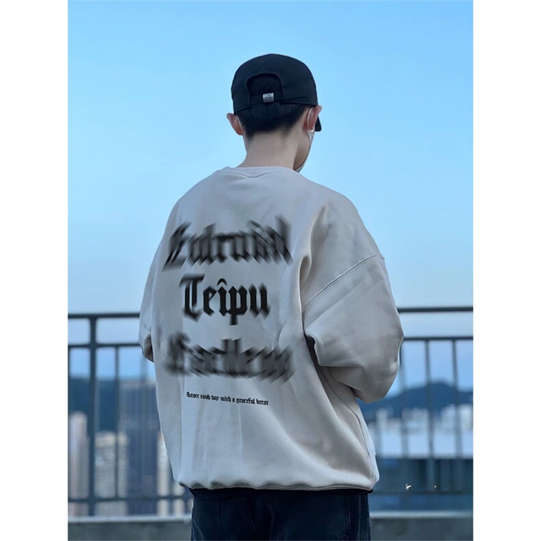 抖音得物现货高品质美式宽松圆领印花卫衣新款重磅卫衣ADY105,男装卫衣,电商A443