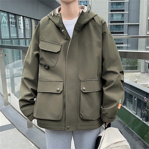 A773-P62 美式复古机能冲锋衣男款春秋季新款潮牌工装夹克外套图片