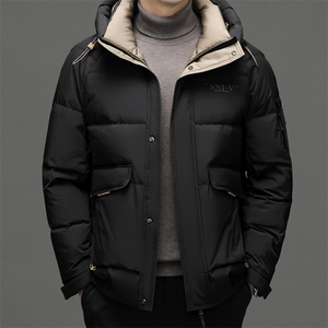 新款羽绒服男士冬季加厚羽绒服外套中年面包服男装白鸭绒外套上衣图片
