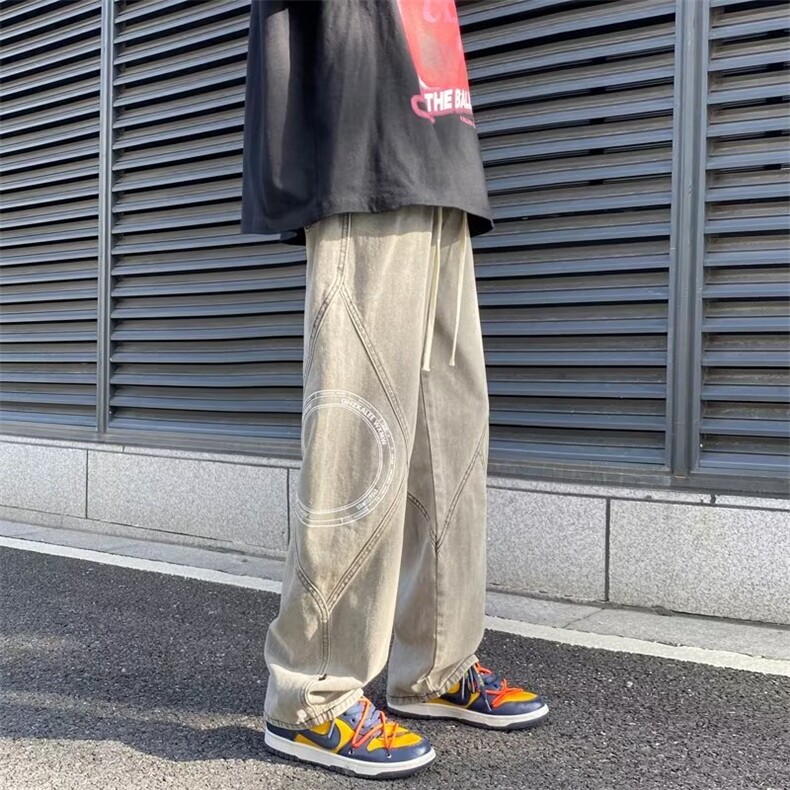 牛仔裤男秋季潮大码休闲裤子高街K575P46,男装牛仔裤,星座1116-2
