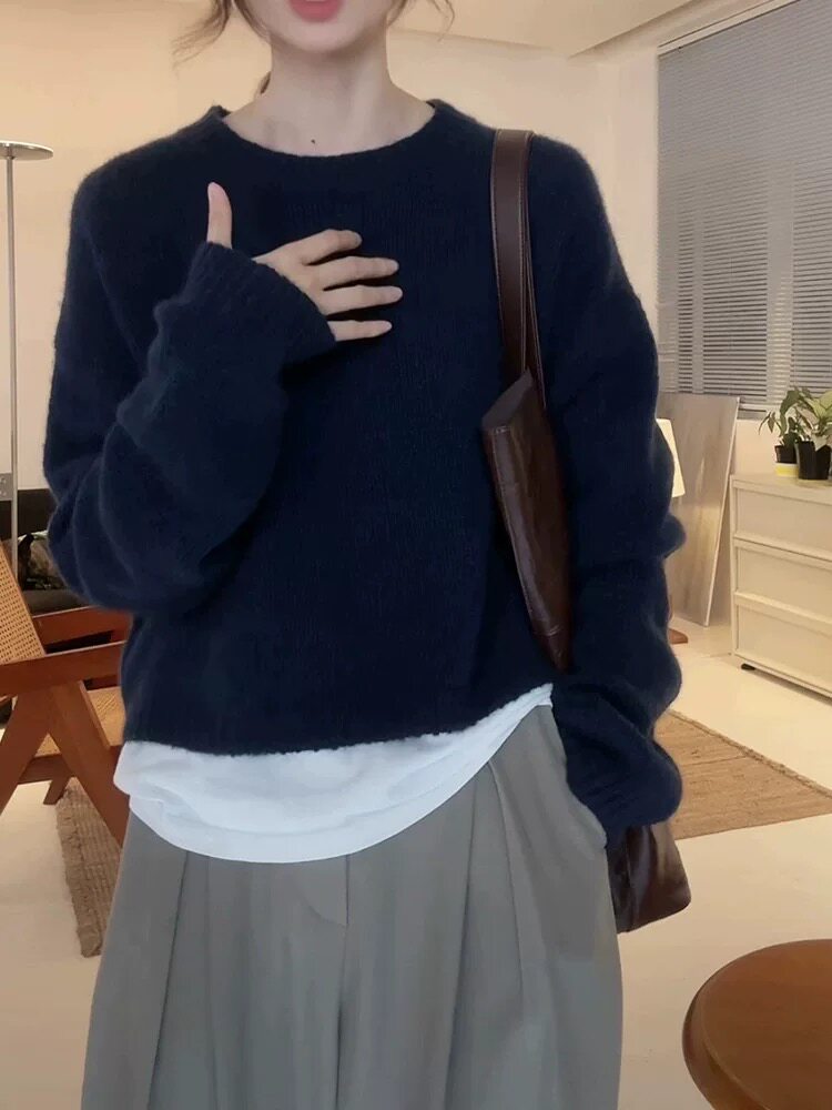 新款女装宽松羊毛羊毛衫时尚百搭舒适保暖,女装羊毛衫,恩泰羊绒