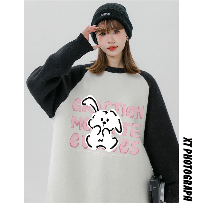 中性风23新款冬季时尚百搭宽松可爱印花毛衣M61003P65控88，男装针织衫/毛衣，电商A268