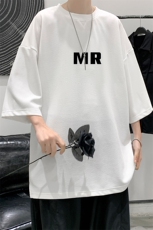 Q11253-P30春夏季七分袖t恤男大码五分袖男短袖中袖大皂风，男装T恤，电商A040