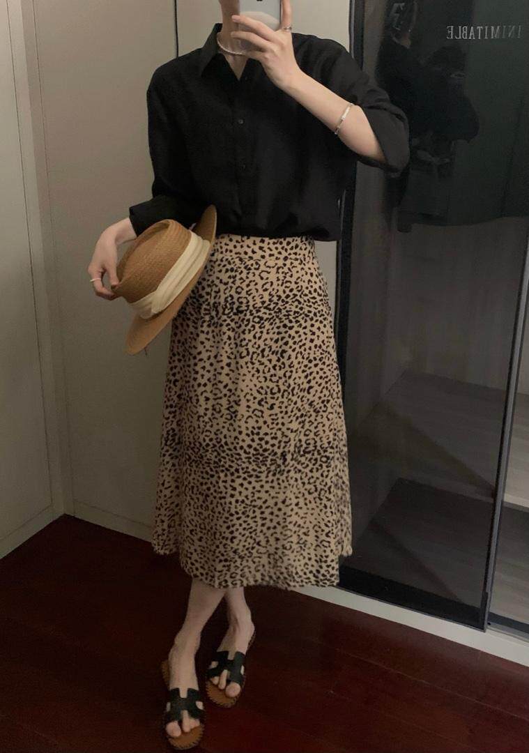 气质豹纹半裙，女装半身裙，Fueeh(4F)