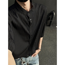 现货夏新韩潮短袖衬衫小众解构肌理感裂纹打底T恤男513DC3534P35，男装T恤，星座513