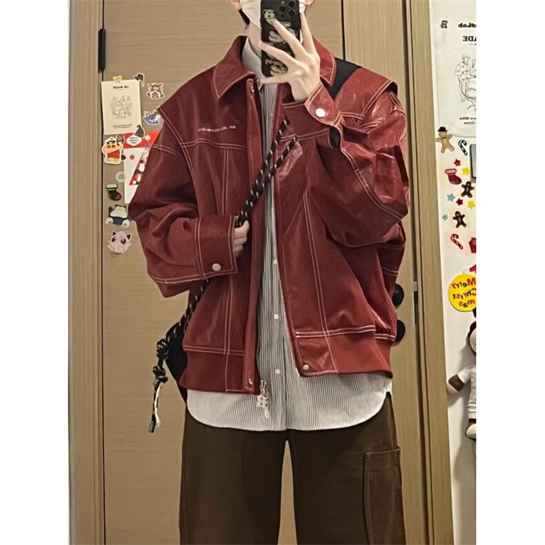 【有货】cleanfit皮衣外套男春秋高级感痞帅飞行员夹克W190CC-P92,男装夹克,星座1007（原301D）