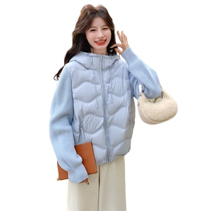 2025年冬季短款羽绒服针织袖90白鸭绒RF2C290-6889#-P290-K345图片
