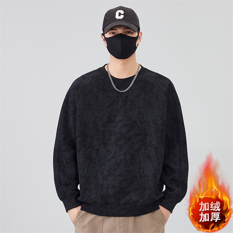 数据2025秋季新款套头卫衣加绒加厚B240-WY988020-1P70,男装卫衣,电商B240