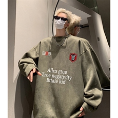 抖音得物供货提供视频秋冬重磅美式麂皮绒圆领卫衣JY394，男装卫衣，电商A486