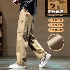 美式休闲男士秋冬加绒直筒宽松工装高街阔腿裤Z9856-P45/加绒P55，男装工装外套，星座509