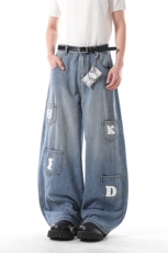 903-AK073-特P55【S-3XL】字母工装弯刀牛仔裤4，男装牛仔裤，星座903