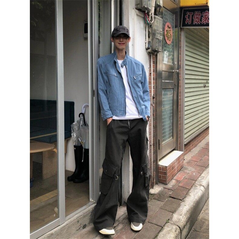 【有货】冰川蓝立领外套男高级感痞帅春秋工装夹克JK7703CC-特P65,男装夹克,星座1007（原301D）