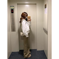 1292-P592025新款早秋五角星满印短款卫衣女秋冬宽松双拉炼，男装卫衣，电商B323A