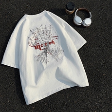 XY5467-TP35烫钻短袖男夏季印花T恤青少年痞帅上衣五分袖，男装T恤，电商A102-1