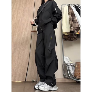 速干裤男秋季工装裤子垂感阔腿休闲长裤X342-P45图片