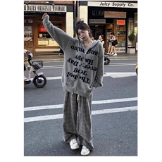 2025破洞连帽针织开衫男女毛衣宽松情侣拉链毛绒外套SW0028，男装针织衫/毛衣，星座516A