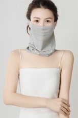 春夏季冰丝脖套防风挂耳护颈脖子透气防晒面罩，周边，晨宏羊绒