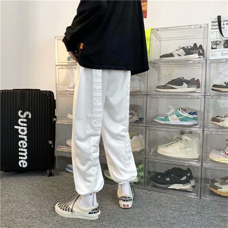 潮高街裤子垂感夏薄款美式街头坠感运动裤男宽松直筒K1287-P30,男装休闲裤,星座512-2